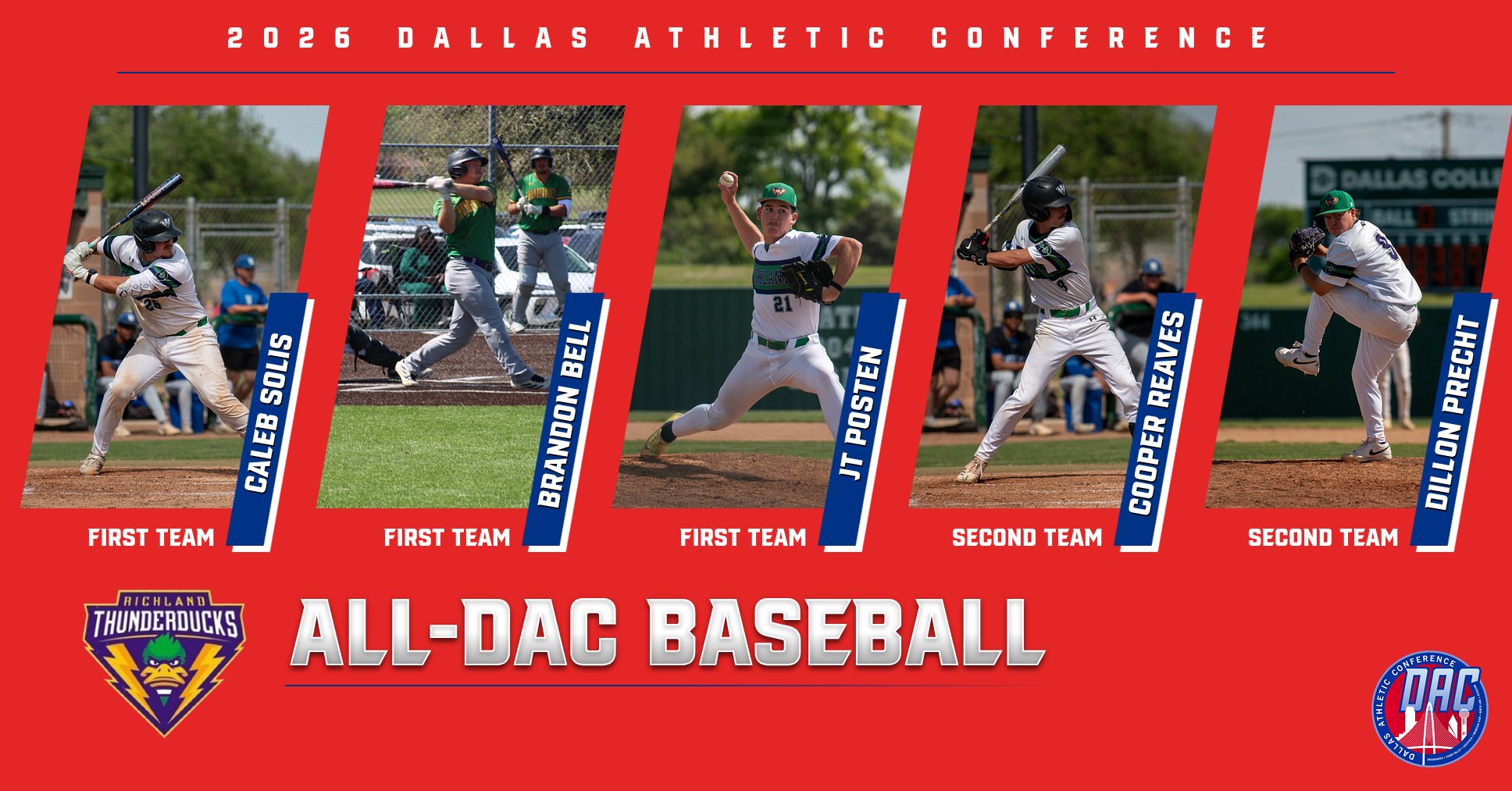 Thunderducks Place 5 on All-DAC Baseball Teams